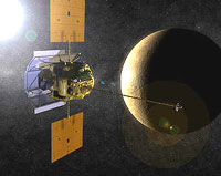 Снимка: Космическият апарат Месинджър достигна целта си - Меркурий