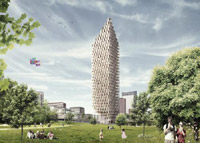Архитектурно студио C F Mоller проектира най високия в света дървен