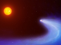 Група международни учени откри уникална екзопланета с огромна опашка от