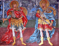 Теодор Тирон (ляво) и Теодор Стратилат (дясно)